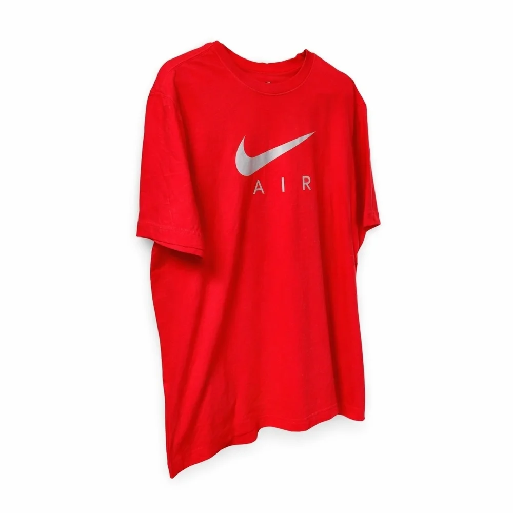 Nike Air Large Red Cotton Graphic Tee Dri-Fit Swoosh Logo Shirt NWT